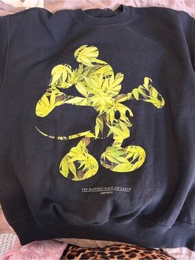Dimepiece Black Crewneck Sweatshirt with MJ Mickey Graphic